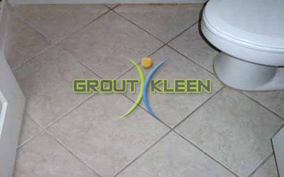 bathroom floor before grout paint